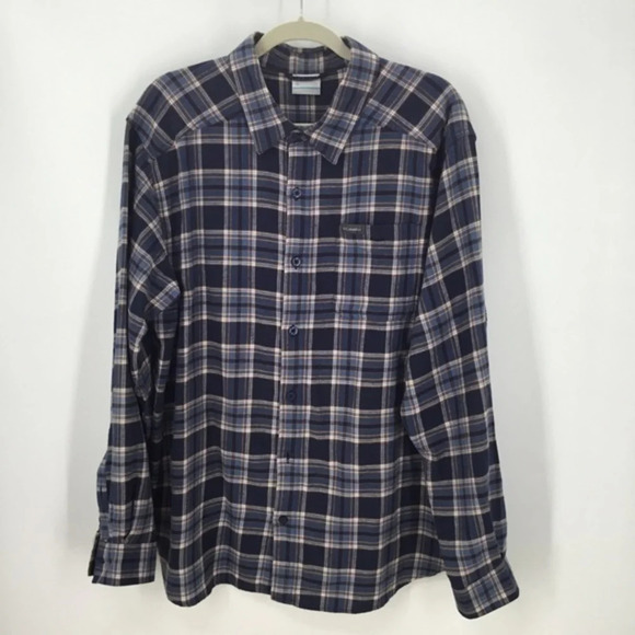 Columbia Men’s Plaid Flannel Long sleeve Button-Up Shirt - Picture 1 of 6